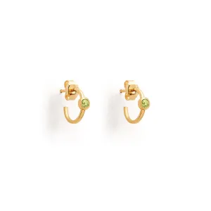 August Peridot Birthstone Astrea Hoop Earrings