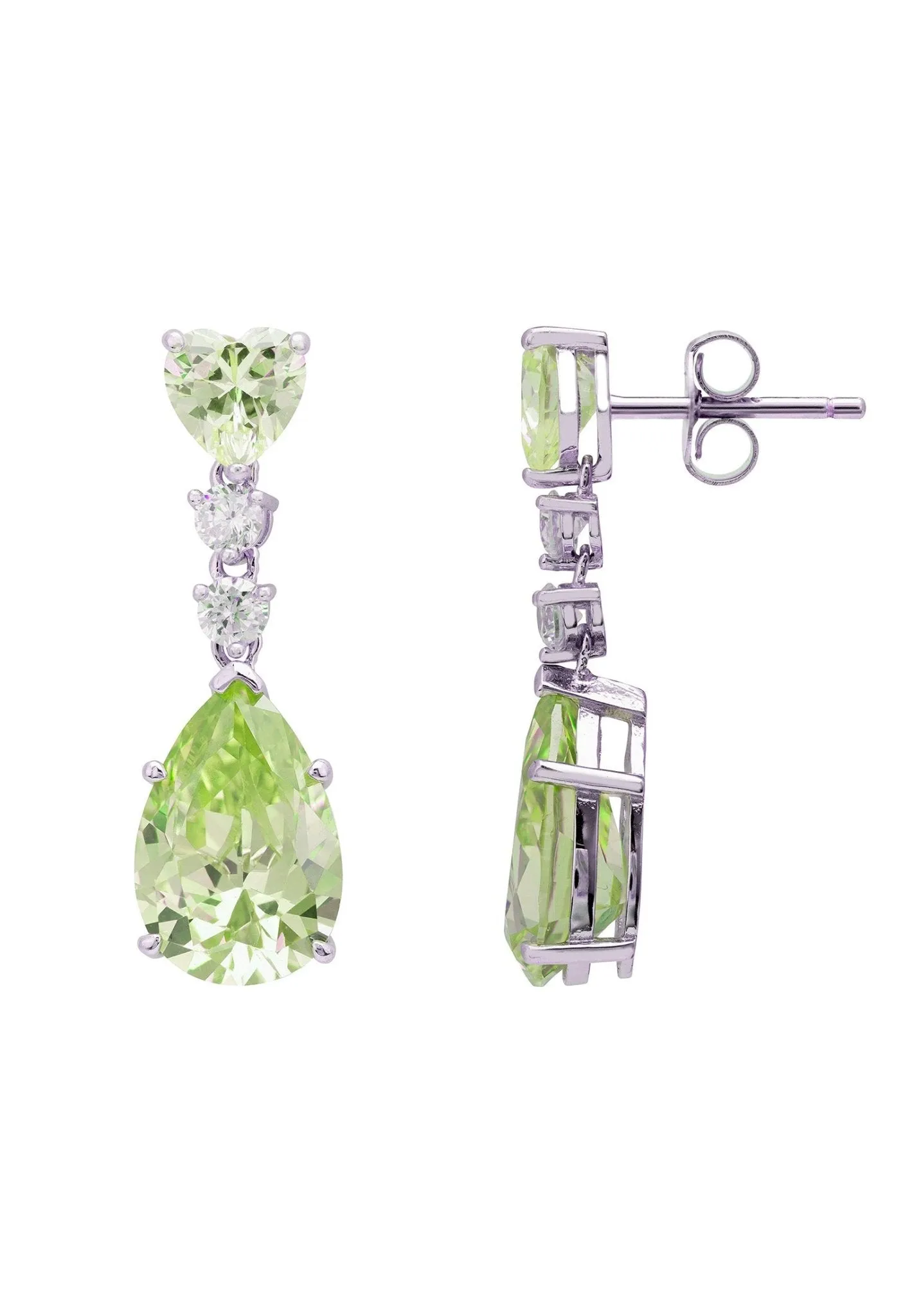 Augusta Peridot Teardrop Earrings silver