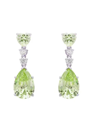 Augusta Peridot Teardrop Earrings silver