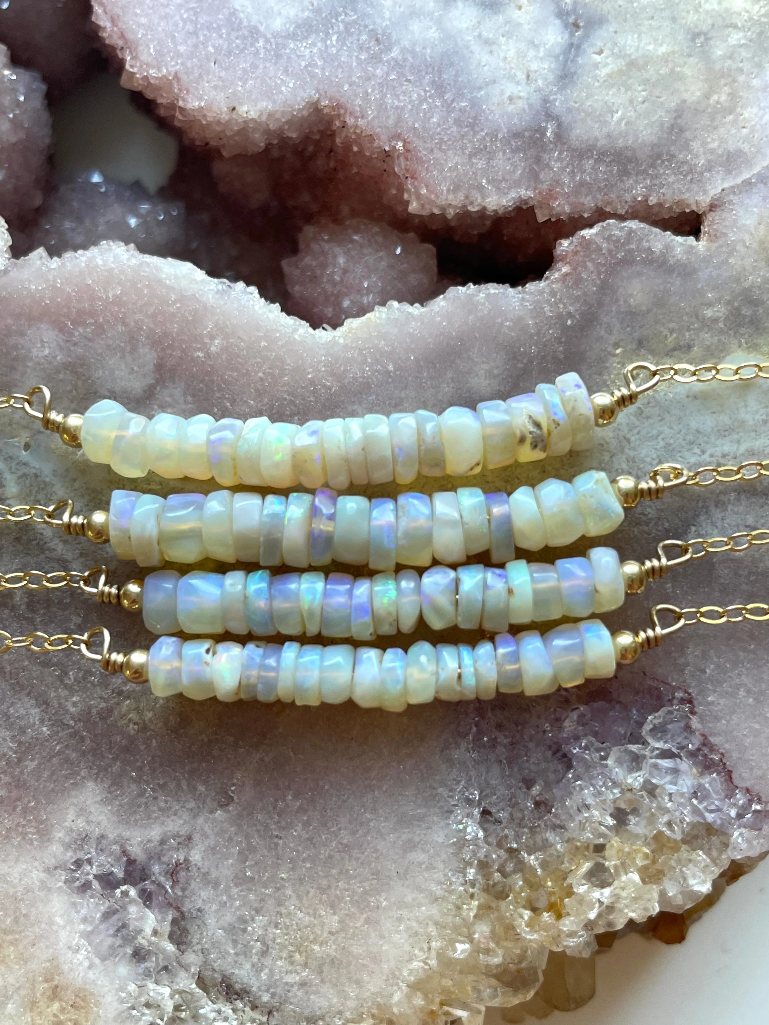 Australian Opal Necklace on Sterling Silver or 14k Gold Filled