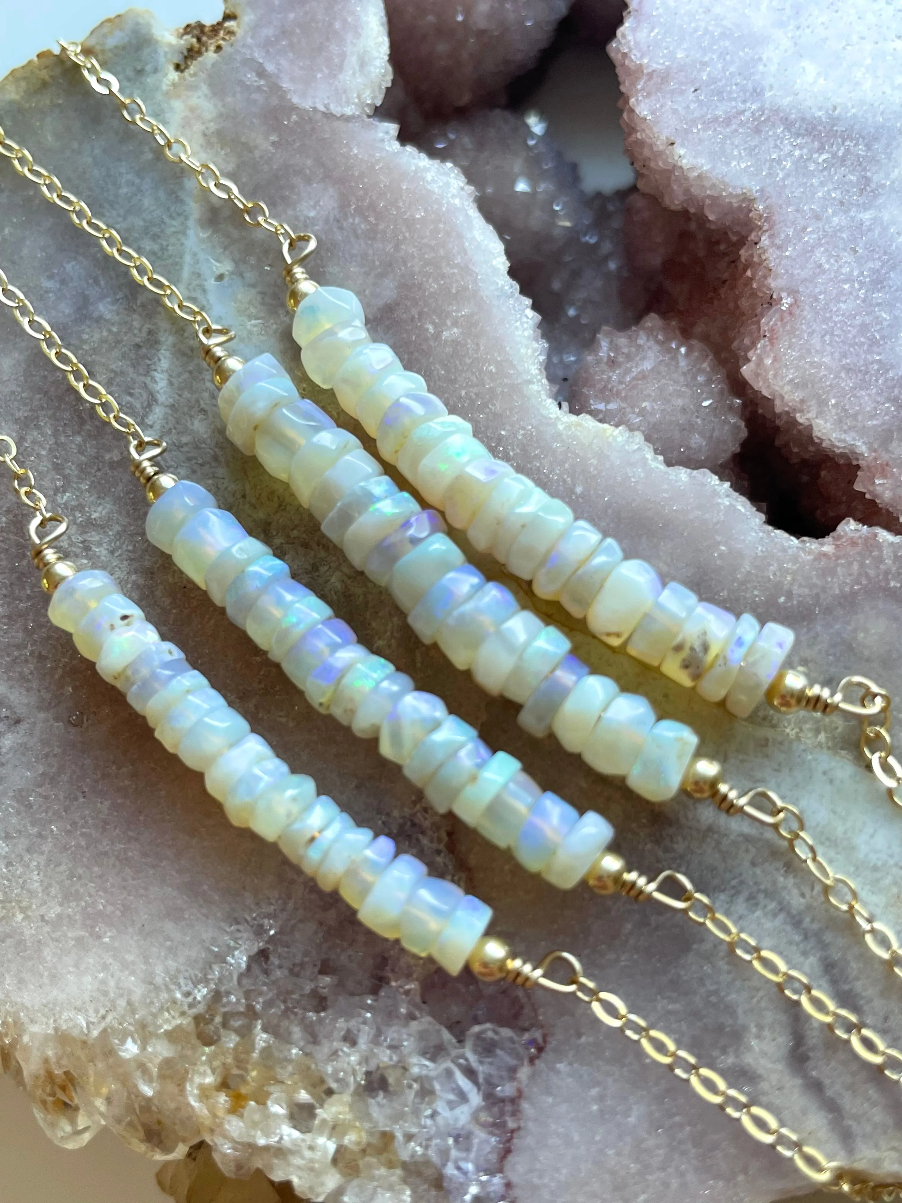 Australian Opal Necklace on Sterling Silver or 14k Gold Filled