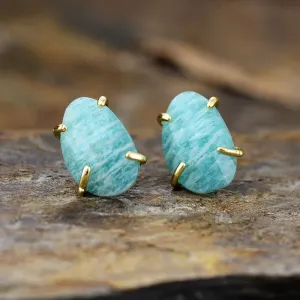 'Balanda' Amazonite Stud Earrings