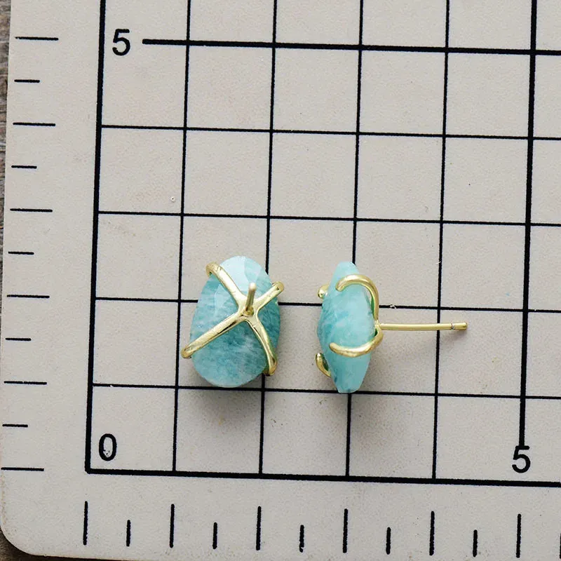 'Balanda' Amazonite Stud Earrings