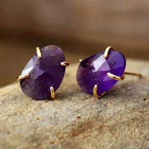 'Balanda' Amethyst Stud Earrings