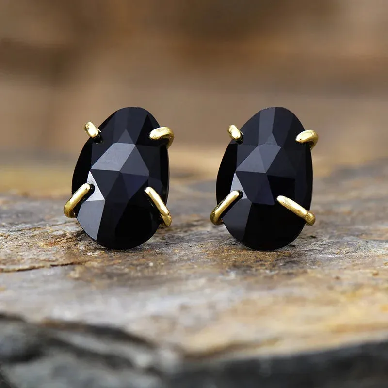 'Balanda' Black Onyx Stud Earrings