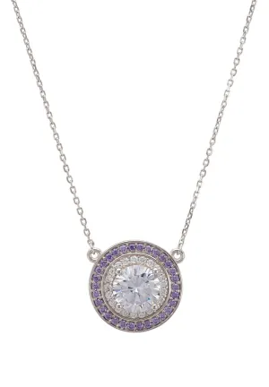 Balmoral Pendant Necklace Amethyst Cz Silver