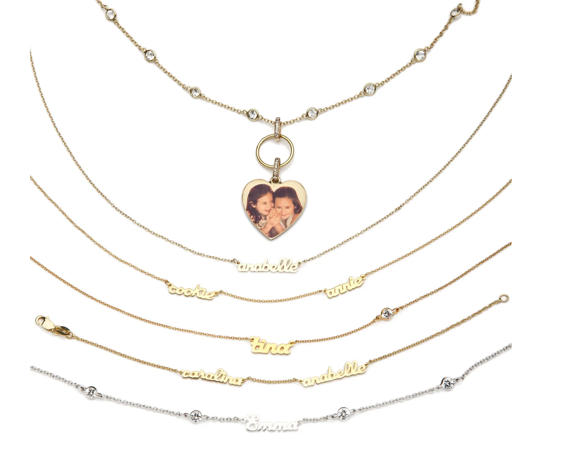 Beautiful Personalized Engraved Gold Circle Pendant and Chain