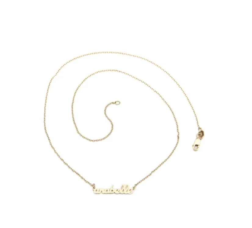 Beautiful Personalized Engraved Gold Circle Pendant and Chain