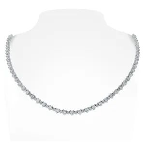 Big & Small Diamond Necklace (6.85 ct Diamonds) in White Gold