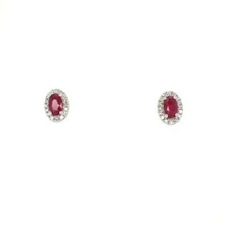 Birthstone and Diamond Earrings