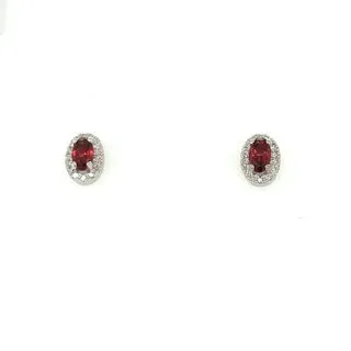 Birthstone and Diamond Earrings