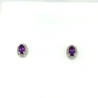 Birthstone and Diamond Earrings