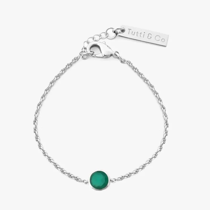 Birthstone Bracelet Silver - Choice of Month Stones