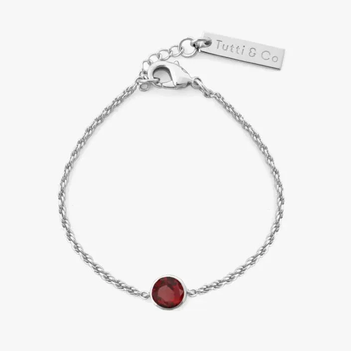 Birthstone Bracelet Silver - Choice of Month Stones