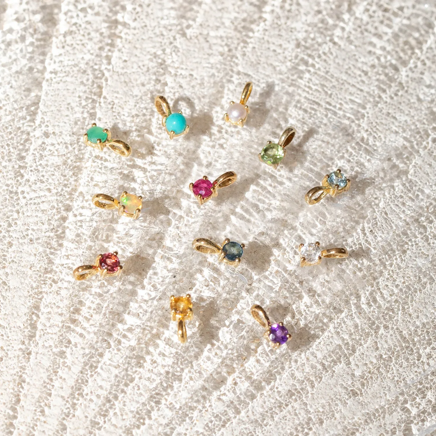 Birthstone Charm | Gold & Aquamarine