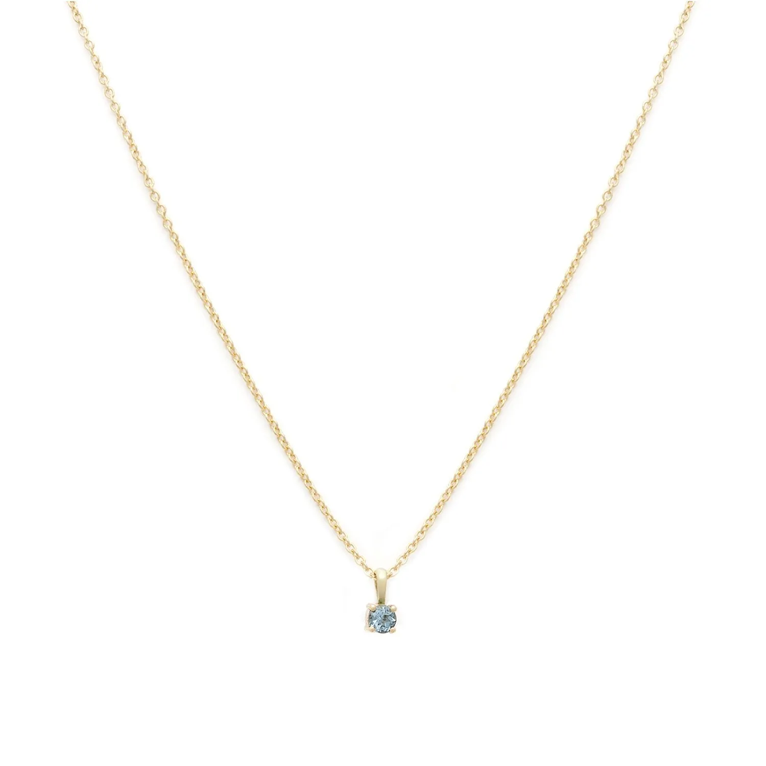 Birthstone Necklace | Gold & Aquamarine