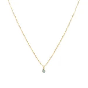 Birthstone Necklace | Gold & Aquamarine