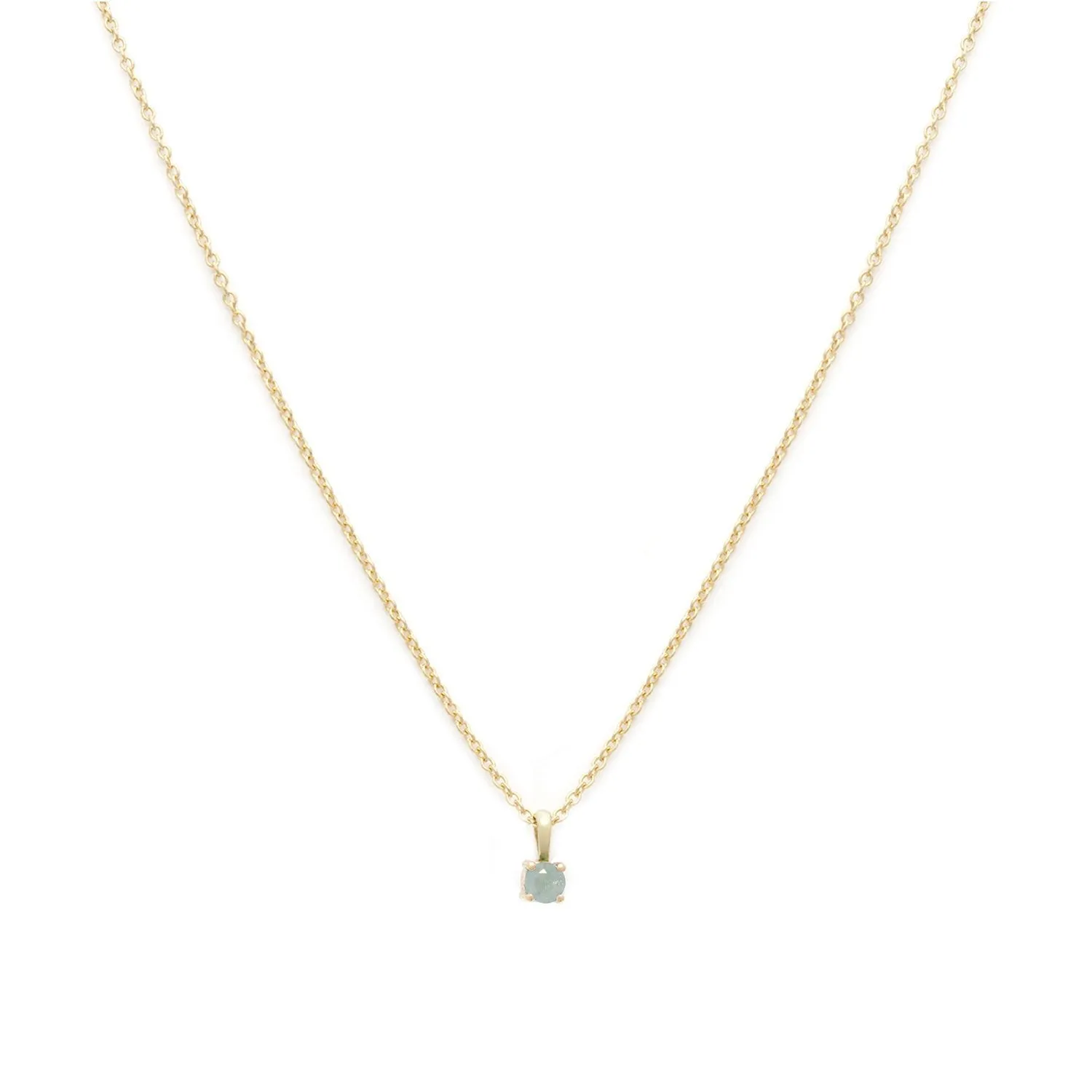 Birthstone Necklace | Gold & Aquamarine