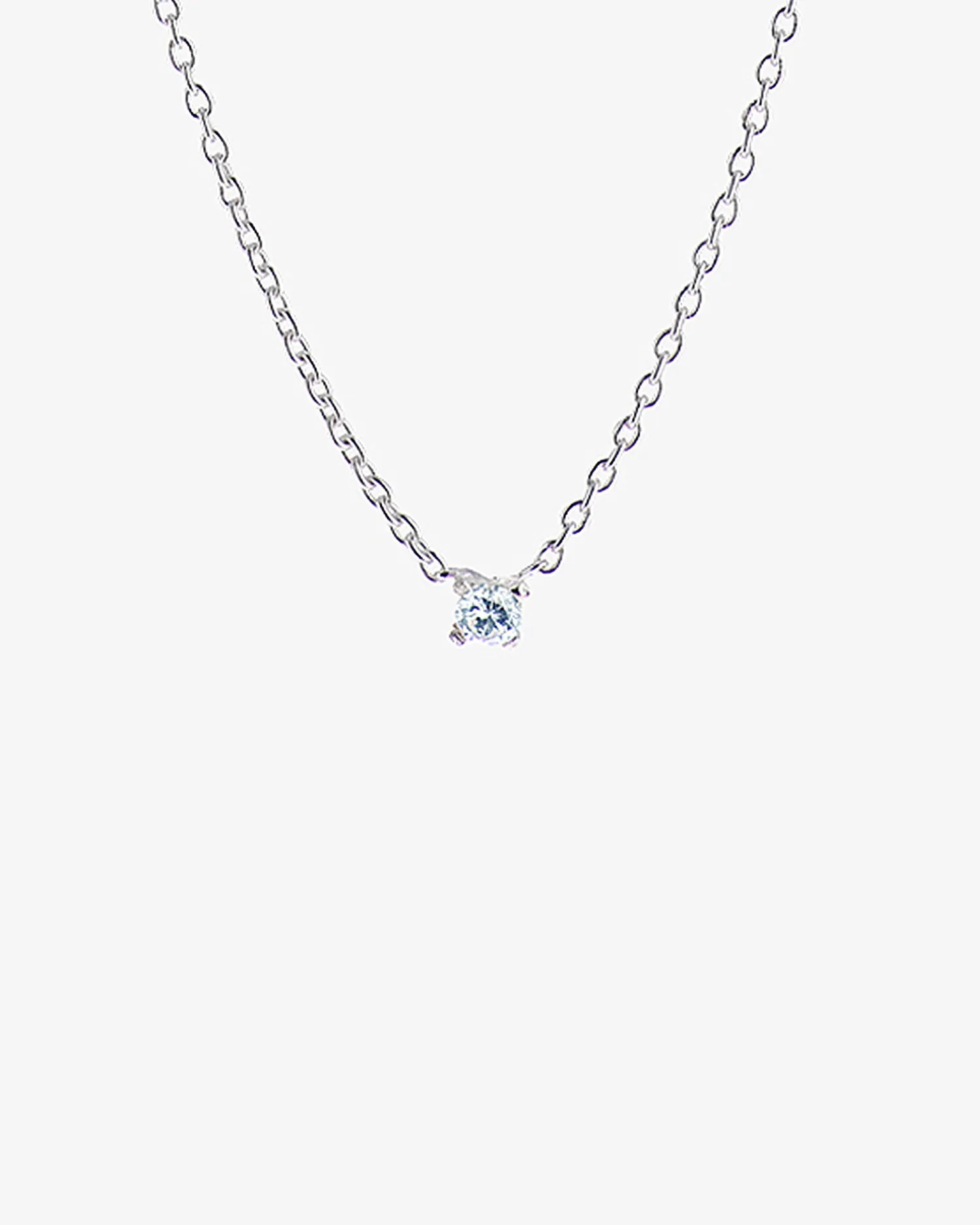 Birthstone necklace silver march