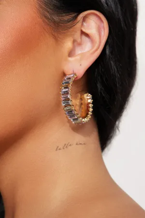 Bling Me Out Hoop Earrings - Multi Color