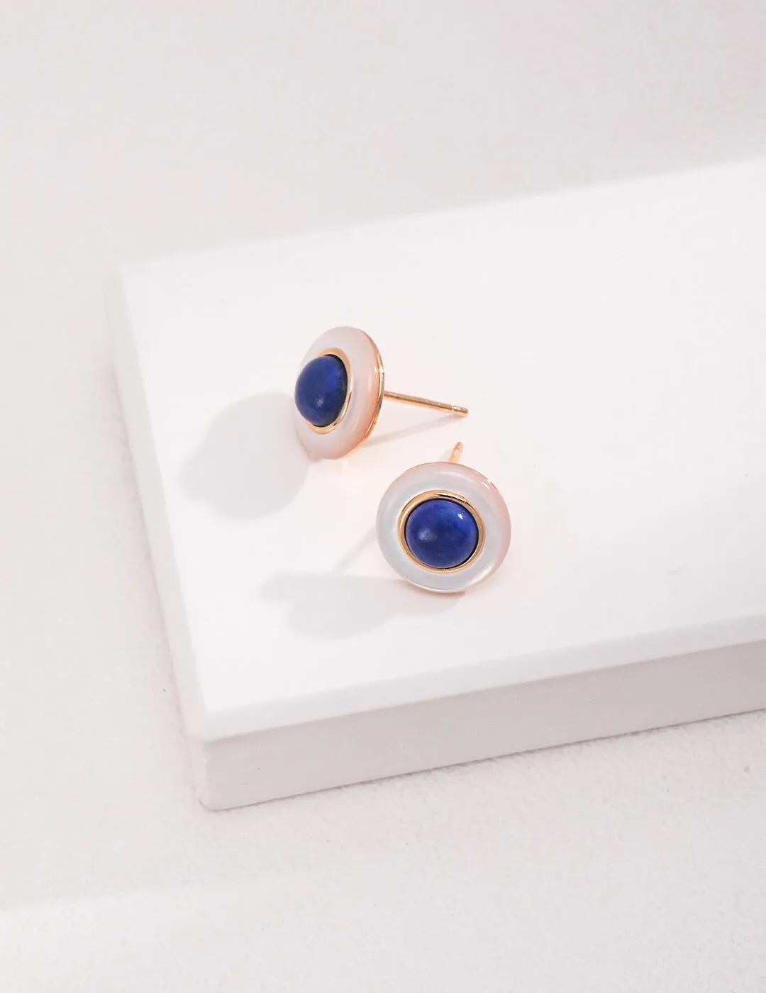 Blue and White Lapis Lazuli Earrings