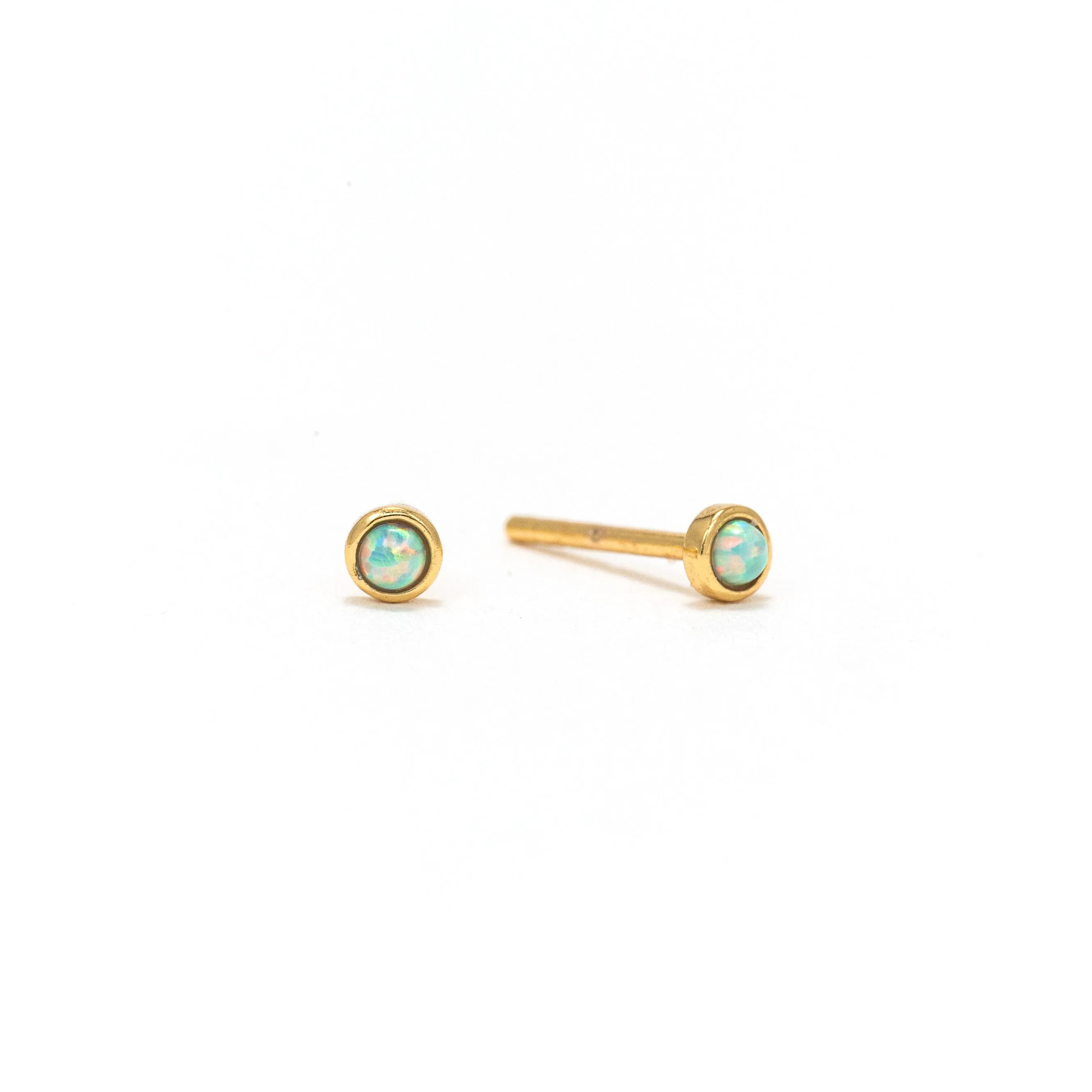 Blue Opal Mini Stud Earrings