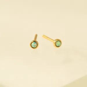 Blue Opal Mini Stud Earrings