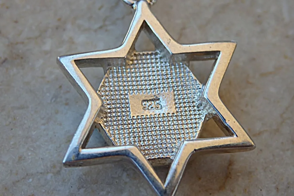 Blue Opal Star of David Necklace