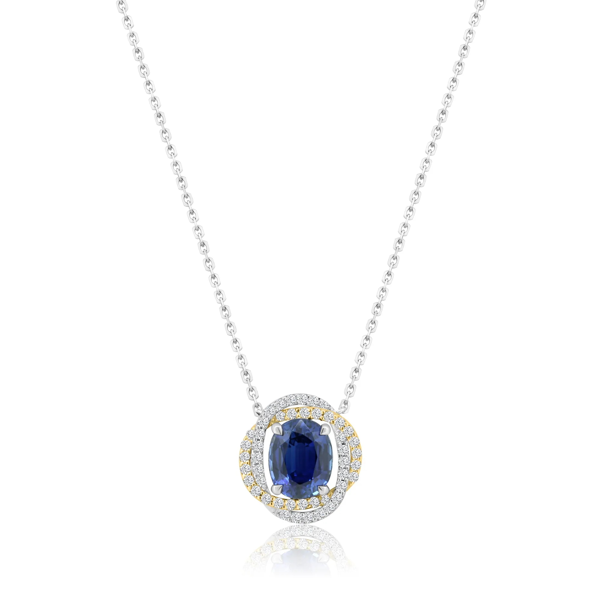 Blue Sapphire Diamond Necklace