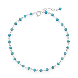 Blue Sea Turquoise Sterling Silver Anklet