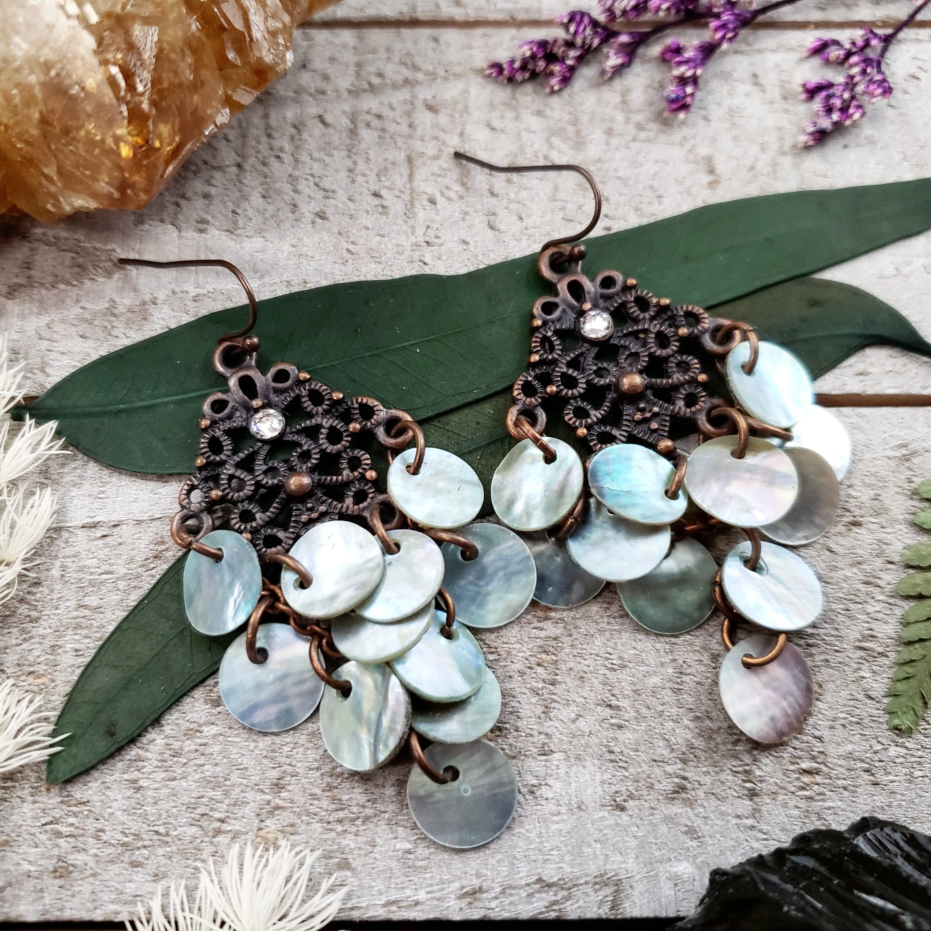 Boho shell earrings