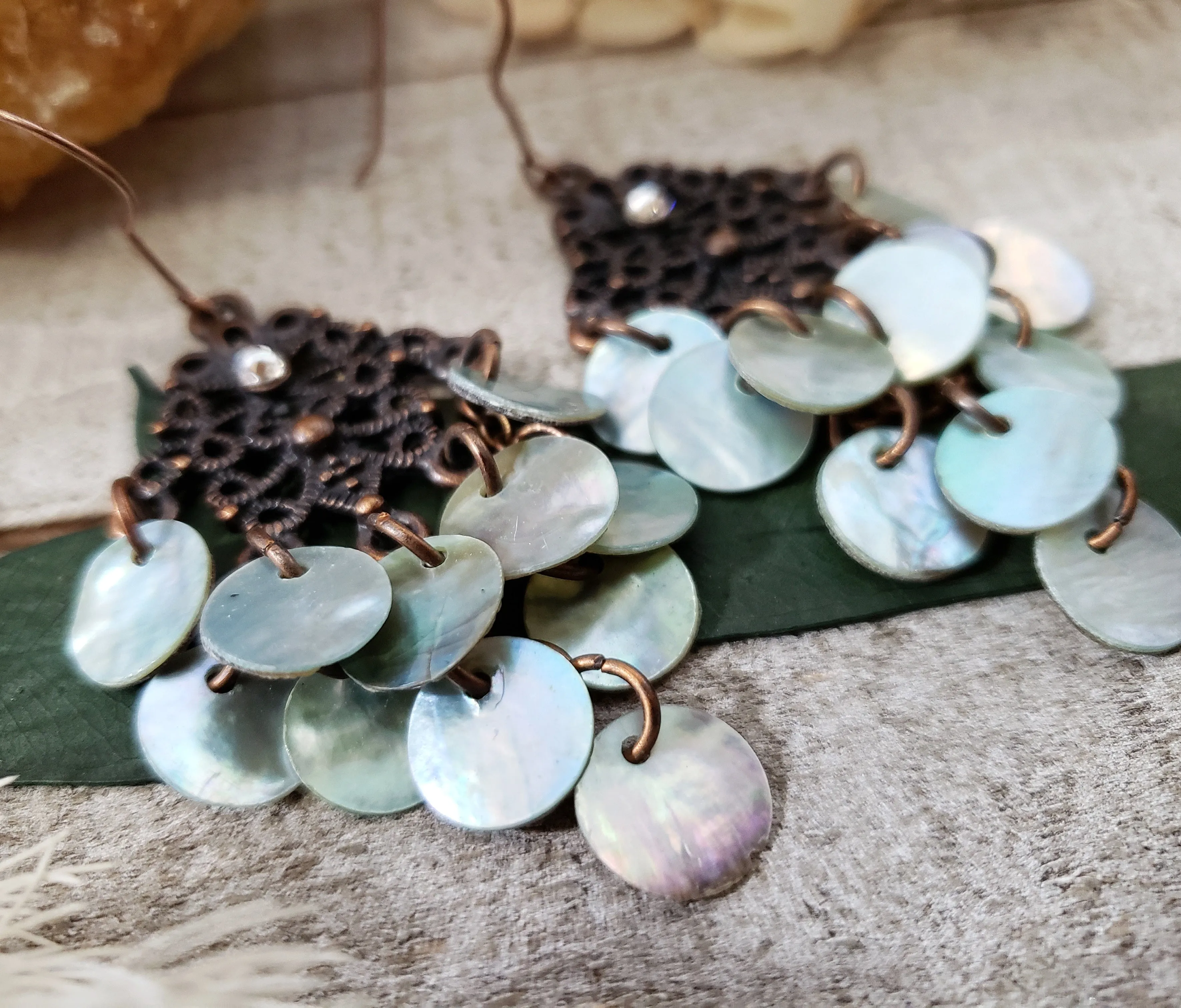 Boho shell earrings