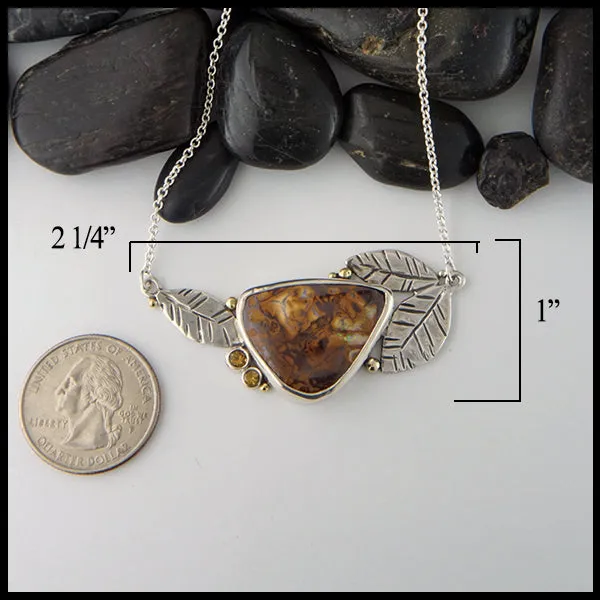 Boulder Opal and Citrine Bar Pendant