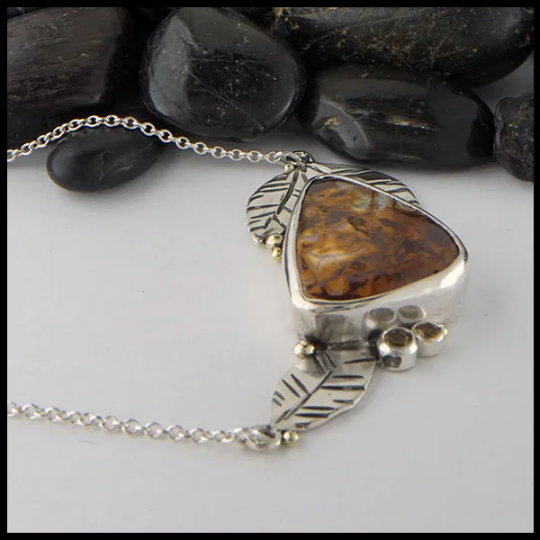 Boulder Opal and Citrine Bar Pendant