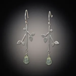 Branch Earrings with Prehnite