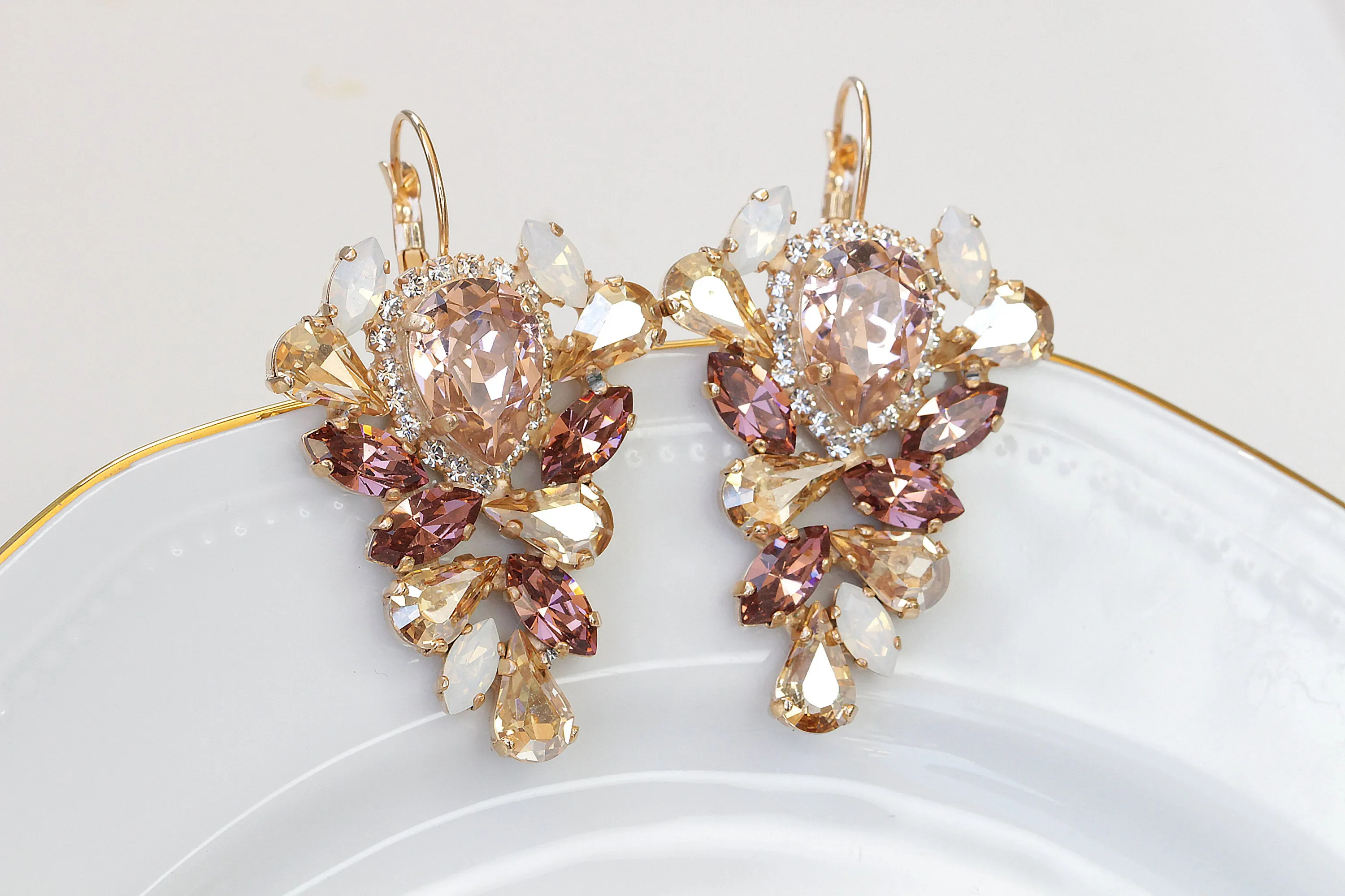 Bridal  MORGANITE Earrings