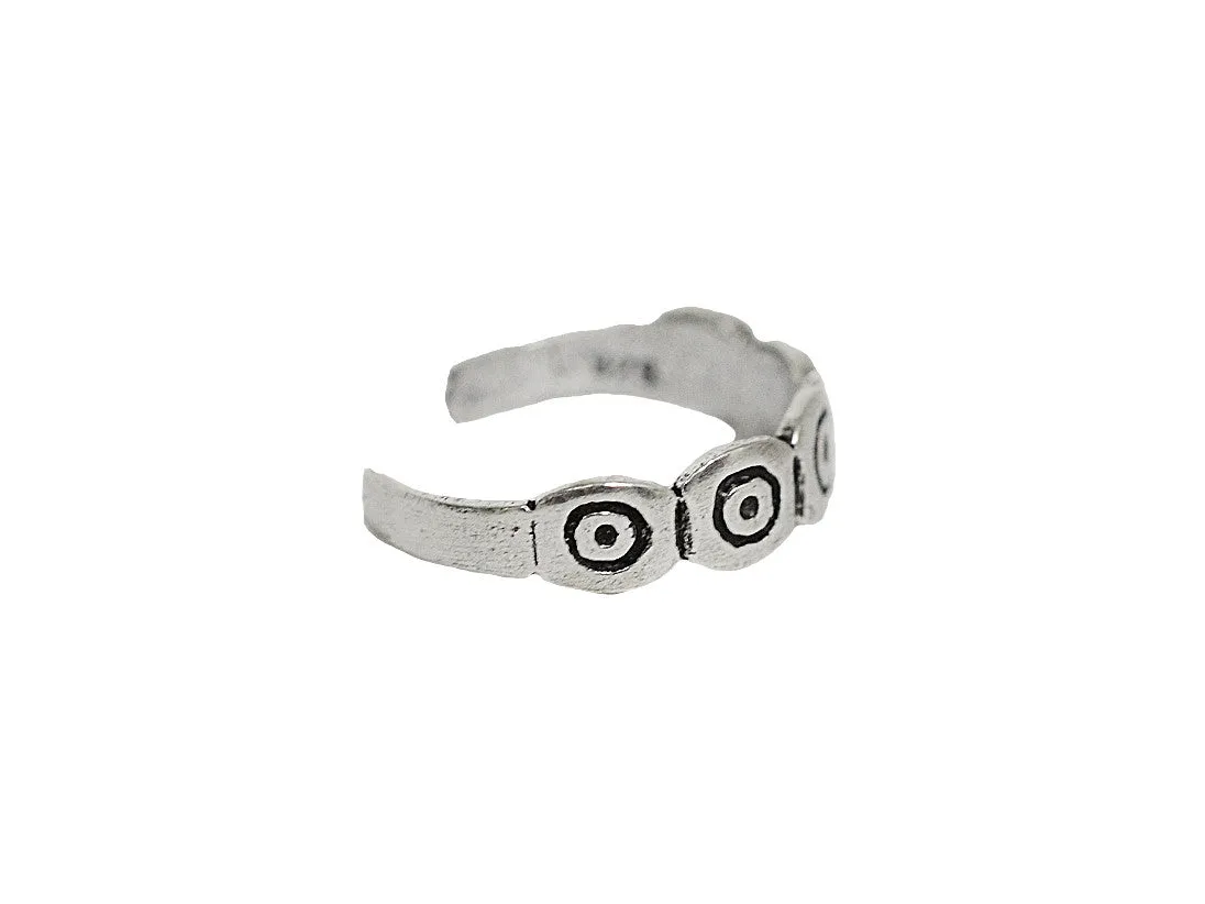 Bullseye Toe Ring - Sterling Silver