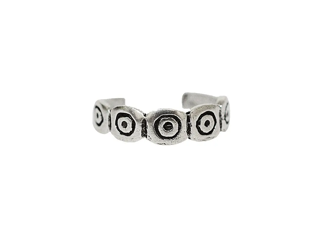 Bullseye Toe Ring - Sterling Silver