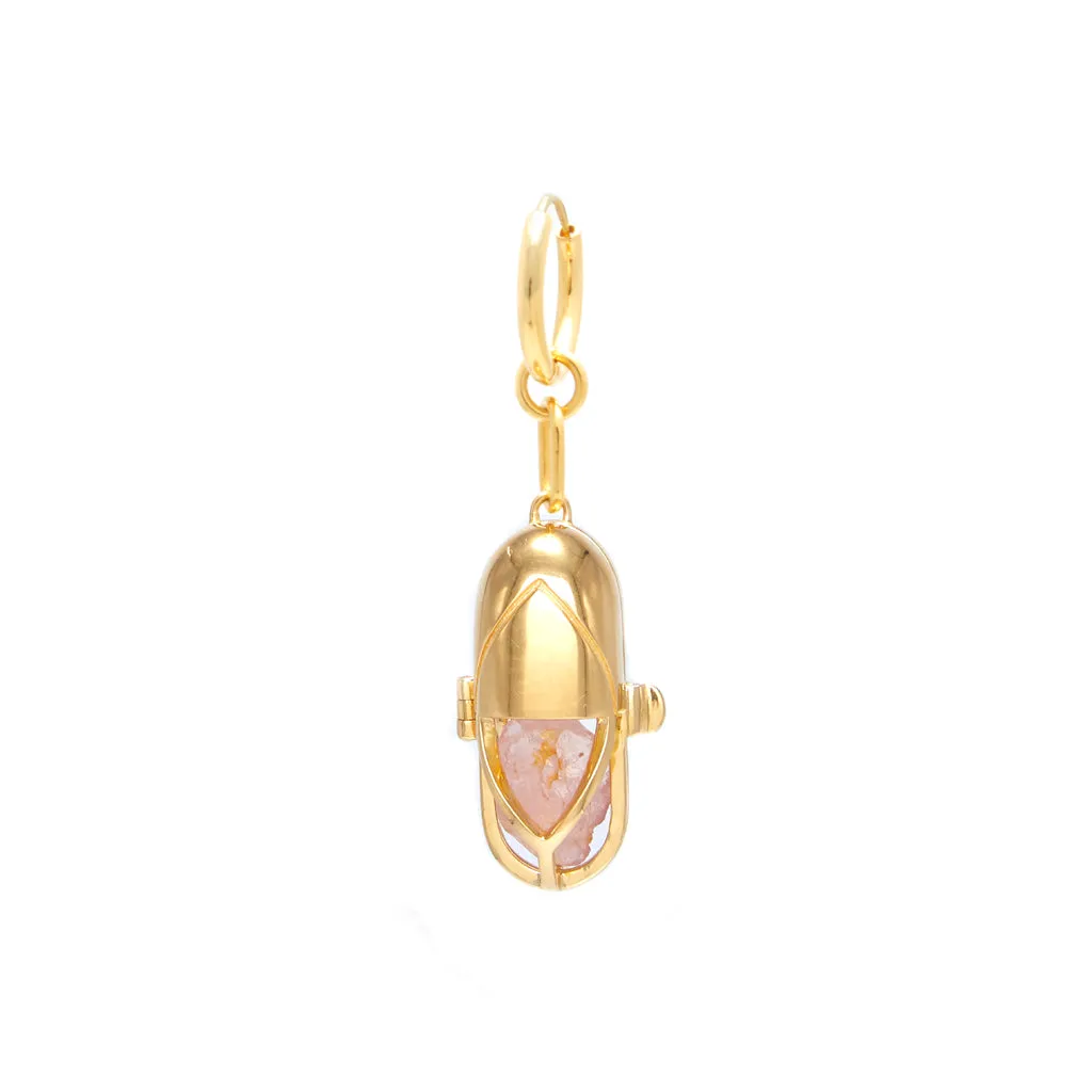 Capsule Crystal Earring - 24kt Gold-Plated Sterling Silver