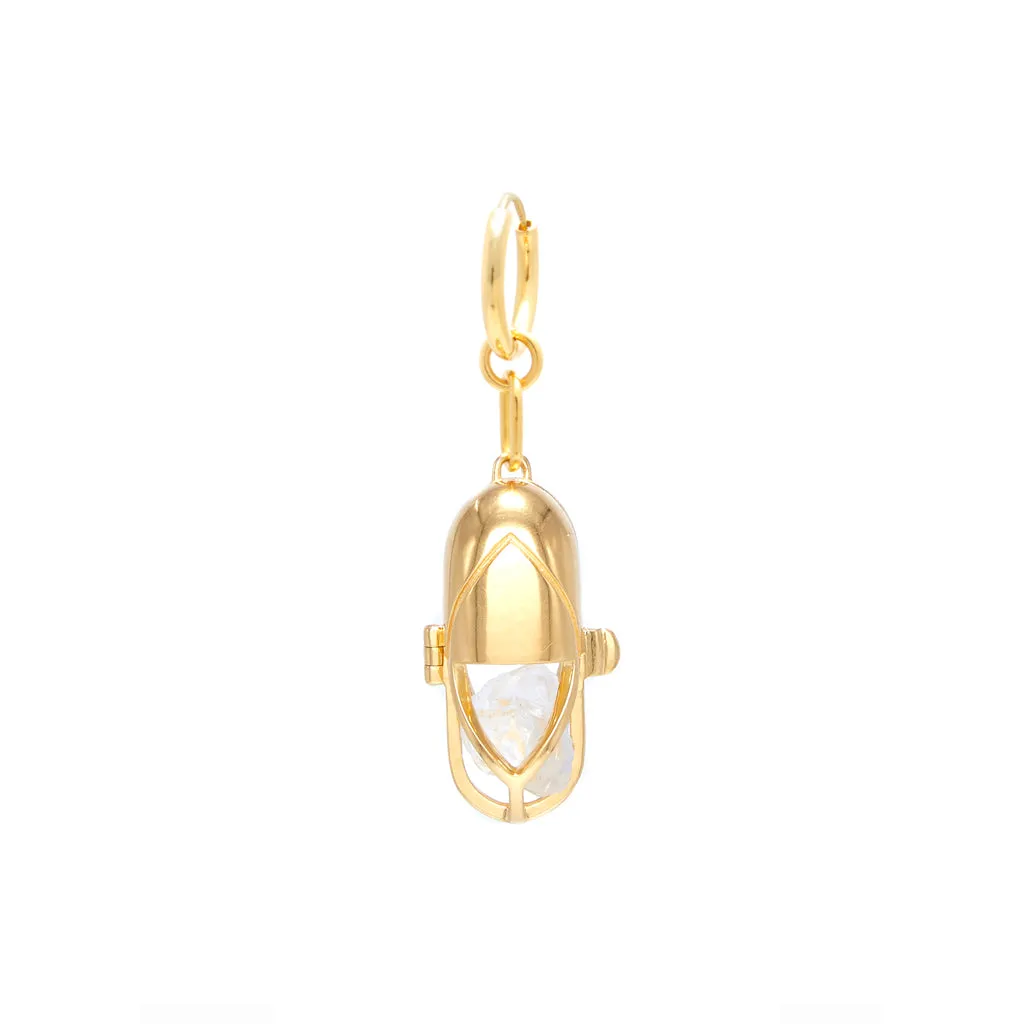 Capsule Crystal Earring - 24kt Gold-Plated Sterling Silver