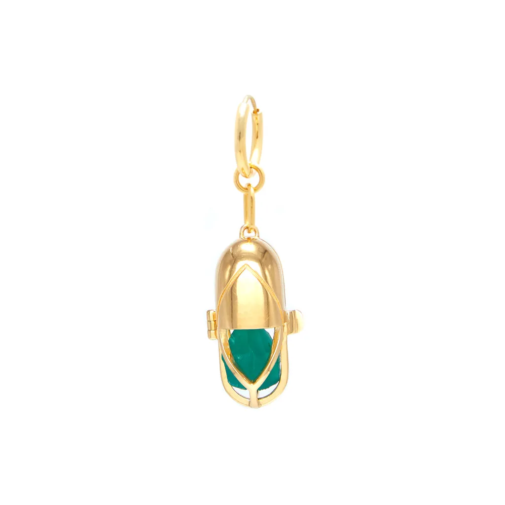 Capsule Crystal Earring - 24kt Gold-Plated Sterling Silver