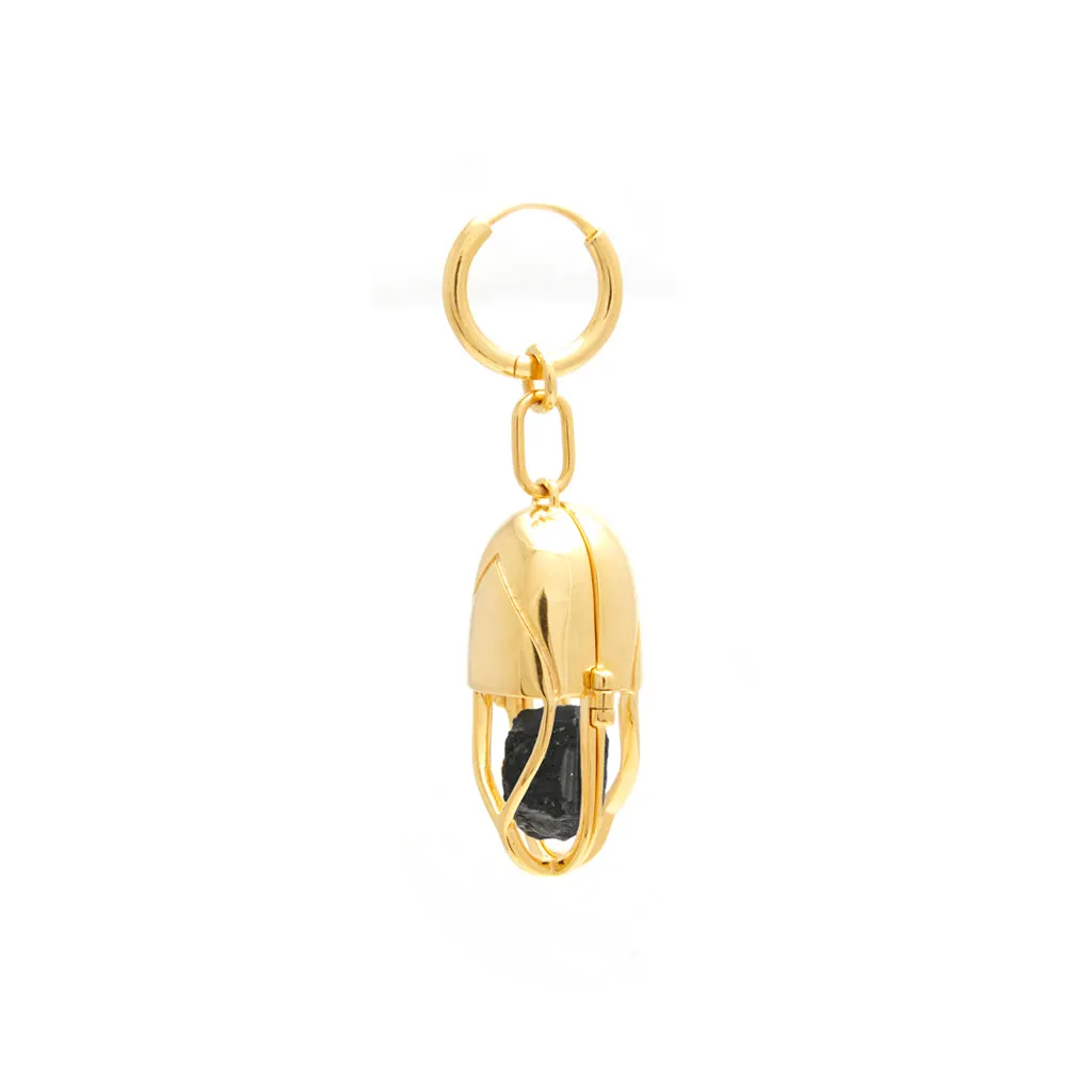 Capsule Crystal Earring - 24kt Gold-Plated Sterling Silver