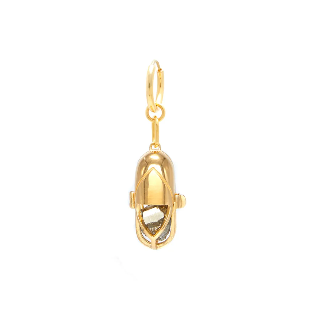 Capsule Crystal Earring - 24kt Gold-Plated Sterling Silver