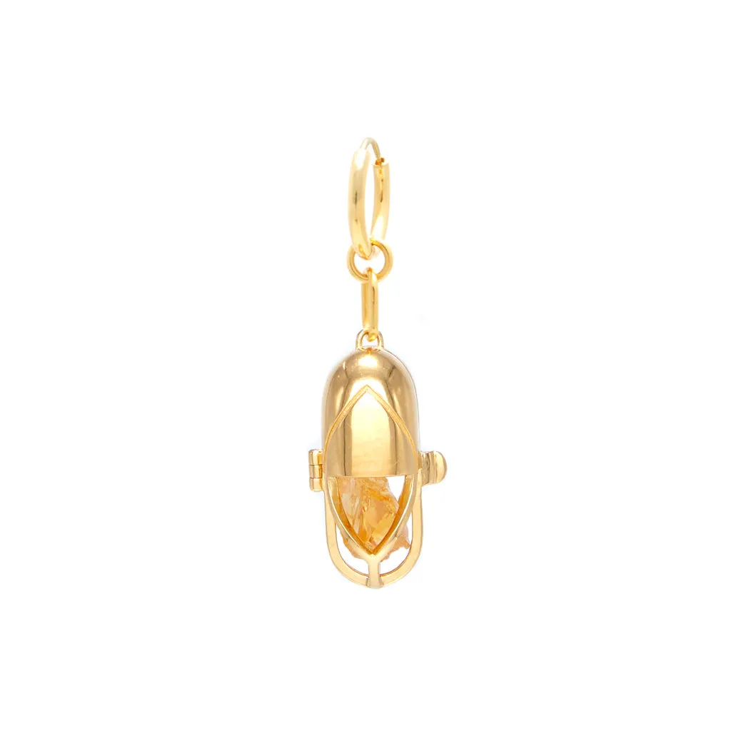 Capsule Crystal Earring - 24kt Gold-Plated Sterling Silver