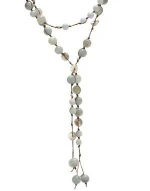 Carola Lariat - aquamarine/silver