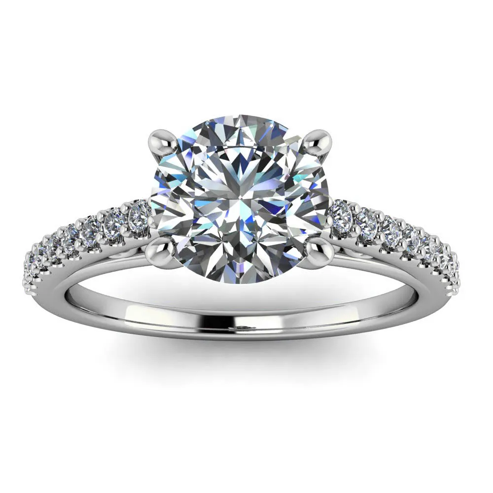 Cathedral Diamond Engagement Ring Setting Moissanite Center - Abigail