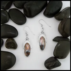 Celtic Drop Earrings with Boulder Opal