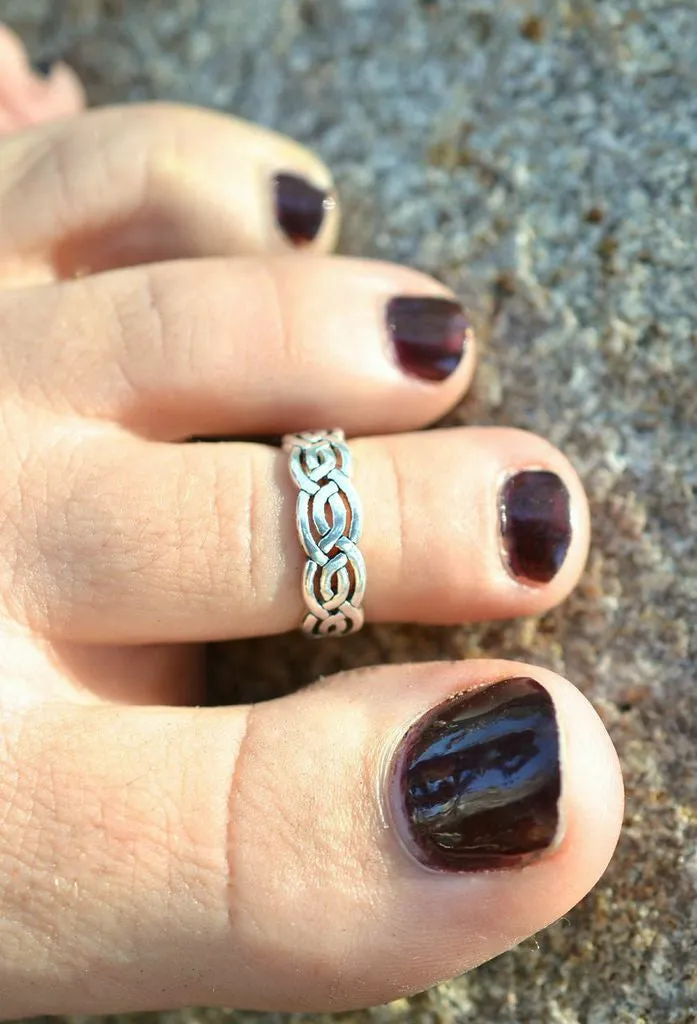 Celtic Woven Toe Ring - Silver