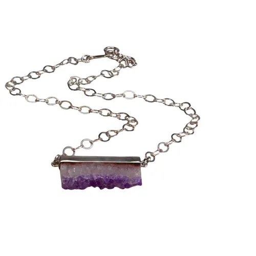 Charles Albert Silver - Amethyst Slice Necklace