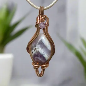 Chevron Amethyst Wire-Wrapped Pendant